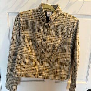 CAbi Women's Plaid Blazer - Black and Tan